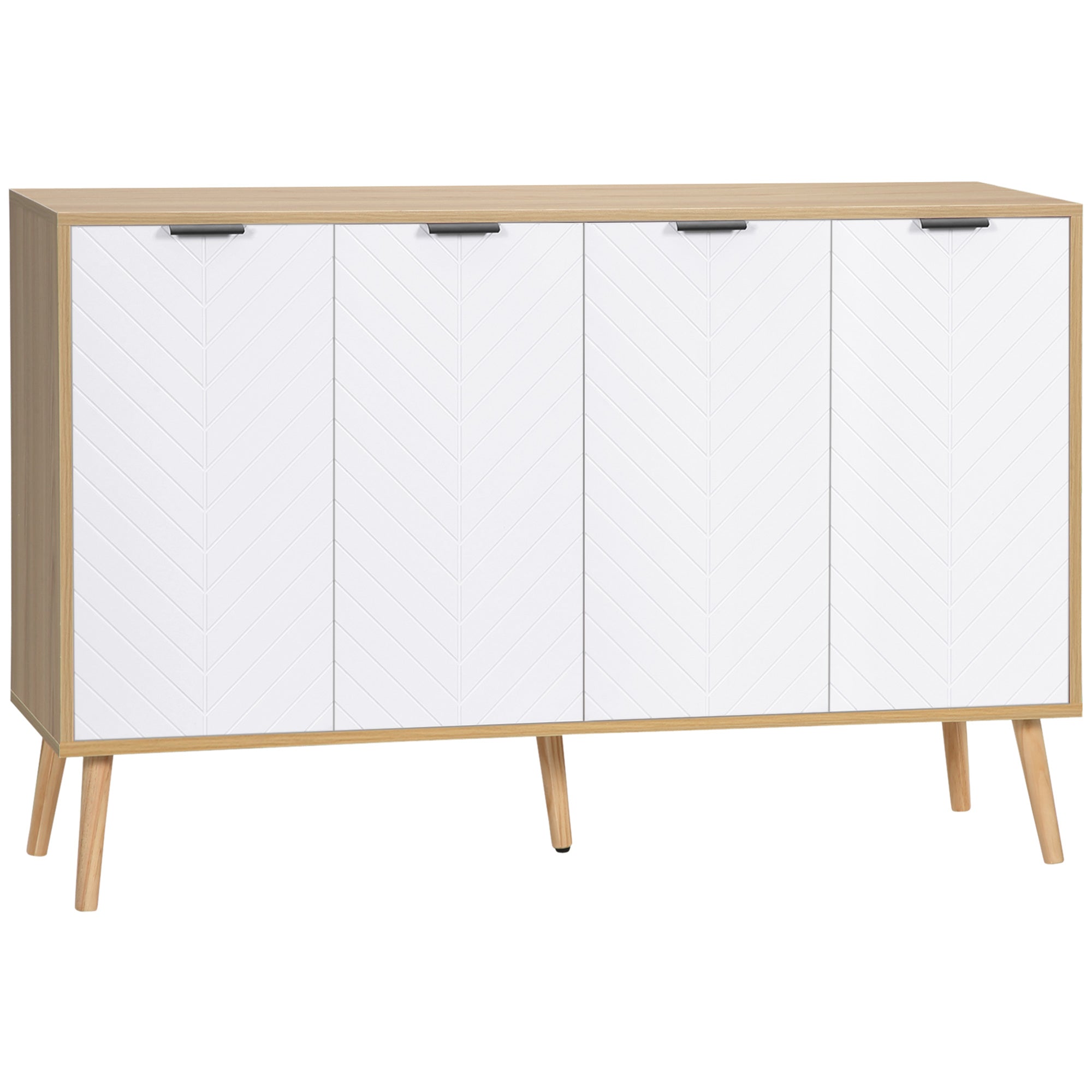 Aparador de Cozinha Moderno 120x35x77,4 cm Branco e Madeira