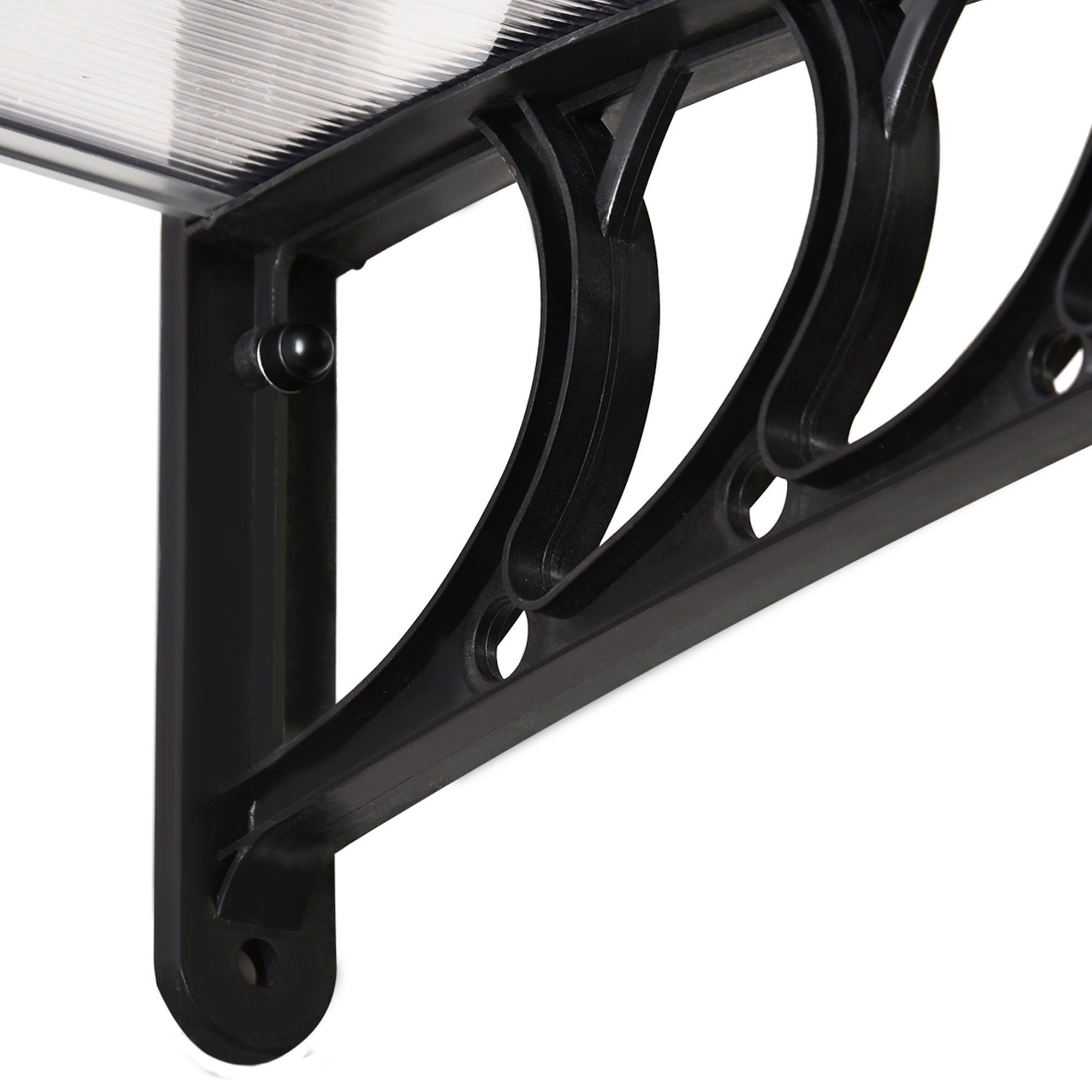 Marquise de Proteção para Portas e Janelas 150x90x25 cm - Transparente e Preto