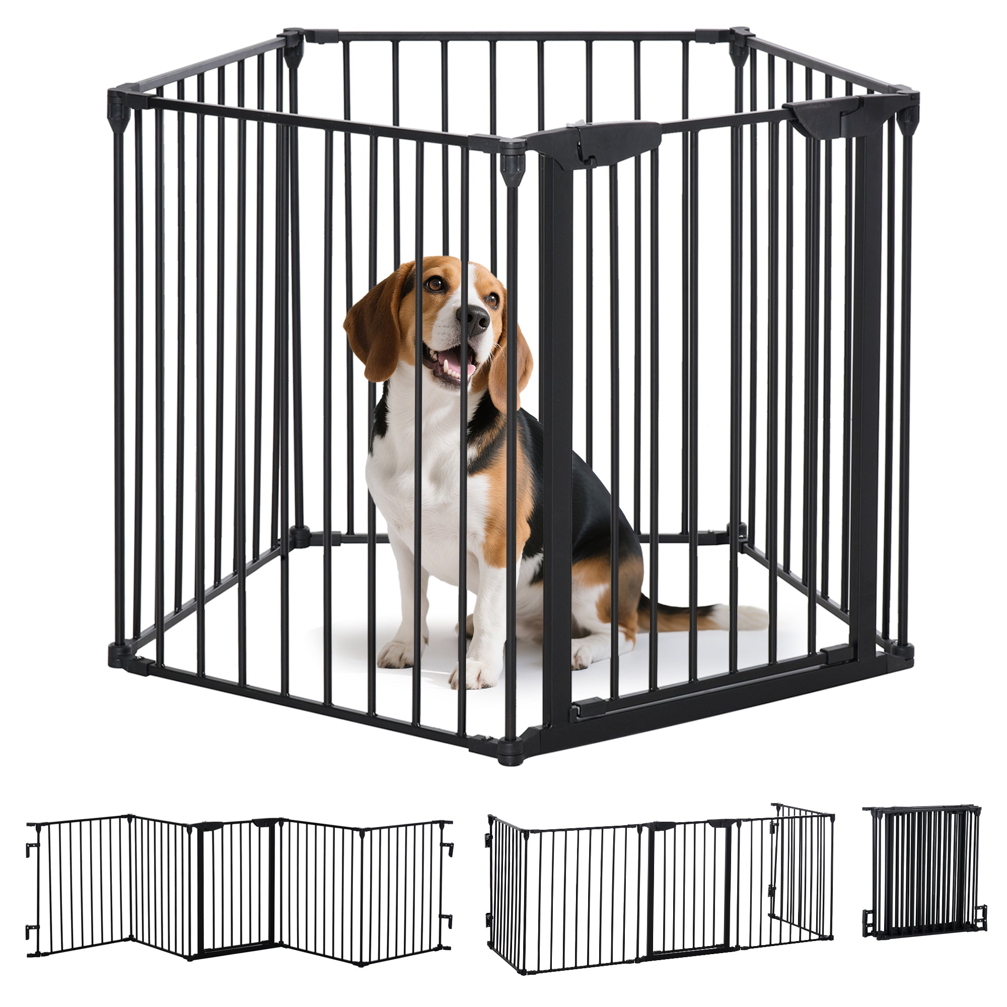 Barreira de Segurança para Animais de Estimação - 300x74,5 cm - Cor Preto