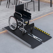 Rampa para Cadeira de Rodas Dobrável – 122x73,6x5,1 cm – Preto – Liga de alumínio