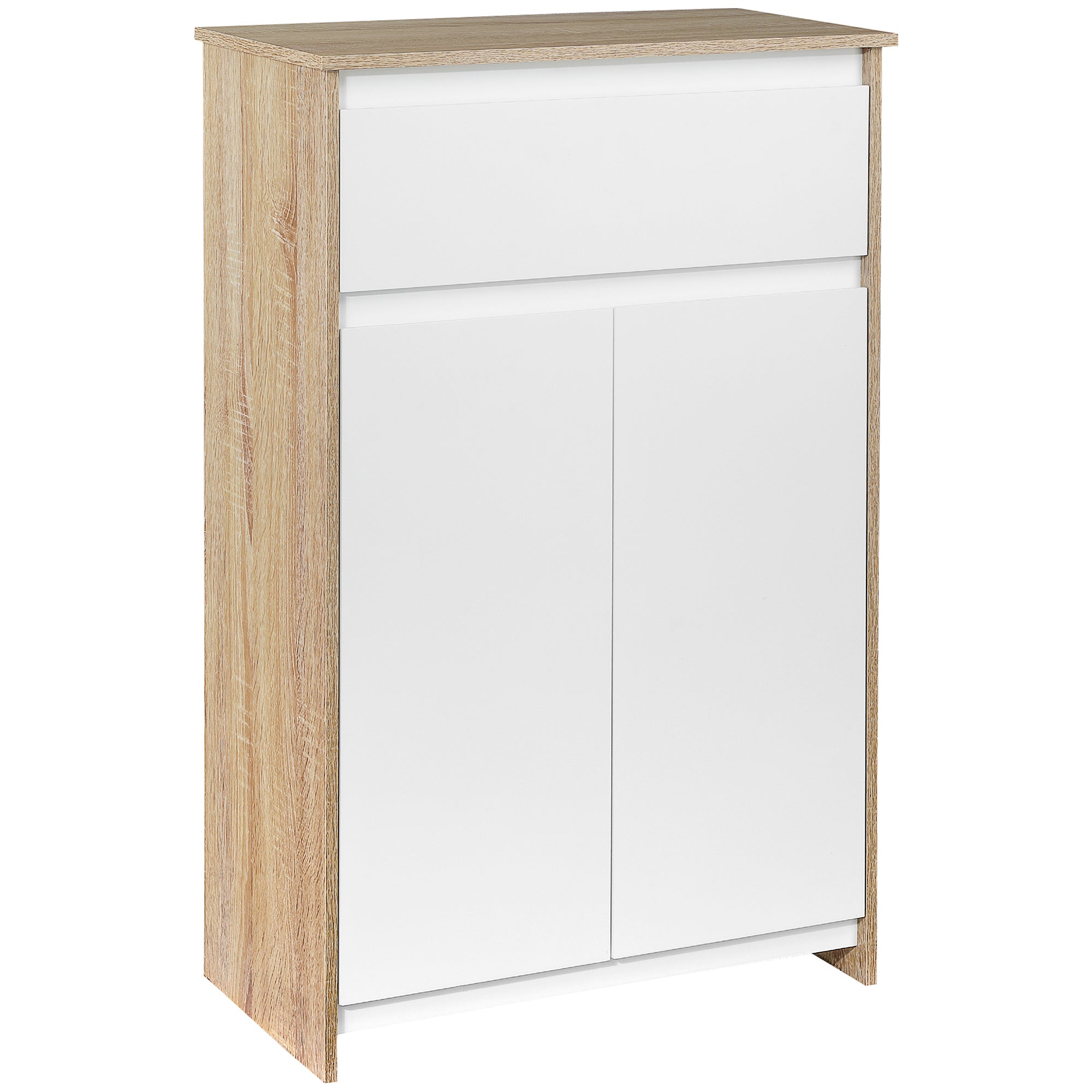 Armário Casa de Banho Moderno 60x30x90 cm Branco e Madeira