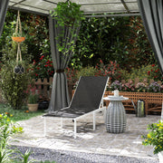 Espreguiçadeira Reclinável de Jardim Cinzento 60x166x84 cm