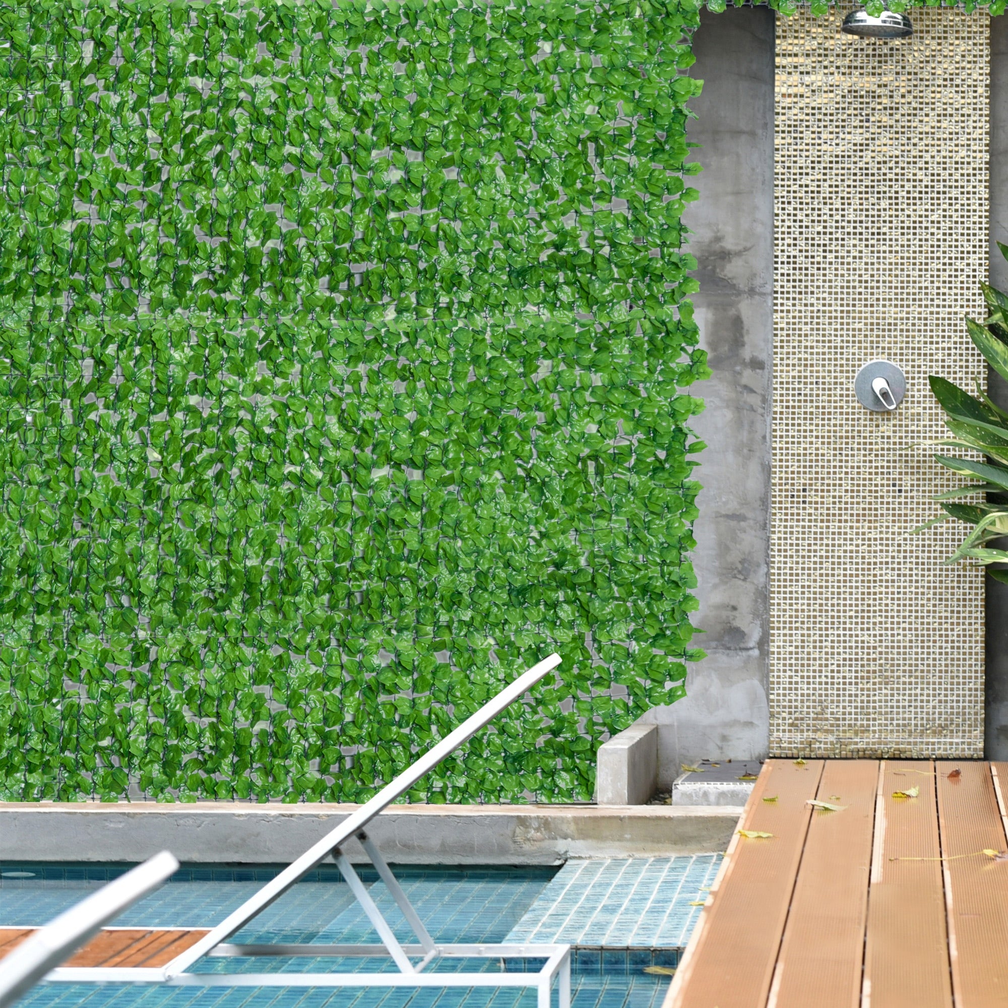 Vedação Artificial em Rolo 300x100 cm Verde - Decoração de Privacidade para Jardim
