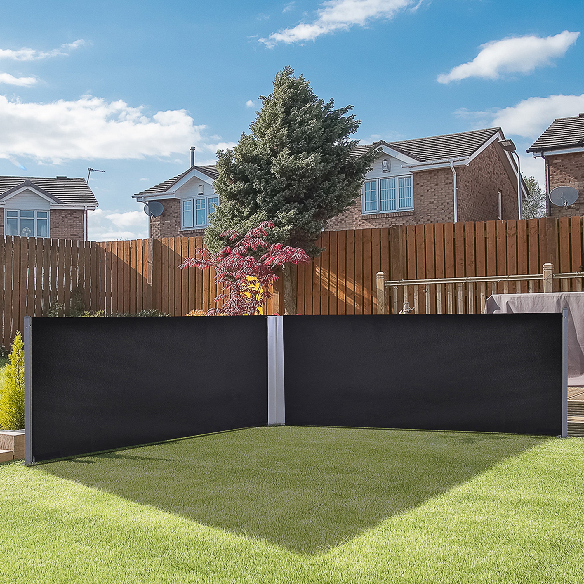 Toldo Lateral Retrátil 600x160cm Cinza Escuro - Proteção UV+50 e Ângulo Ajustável