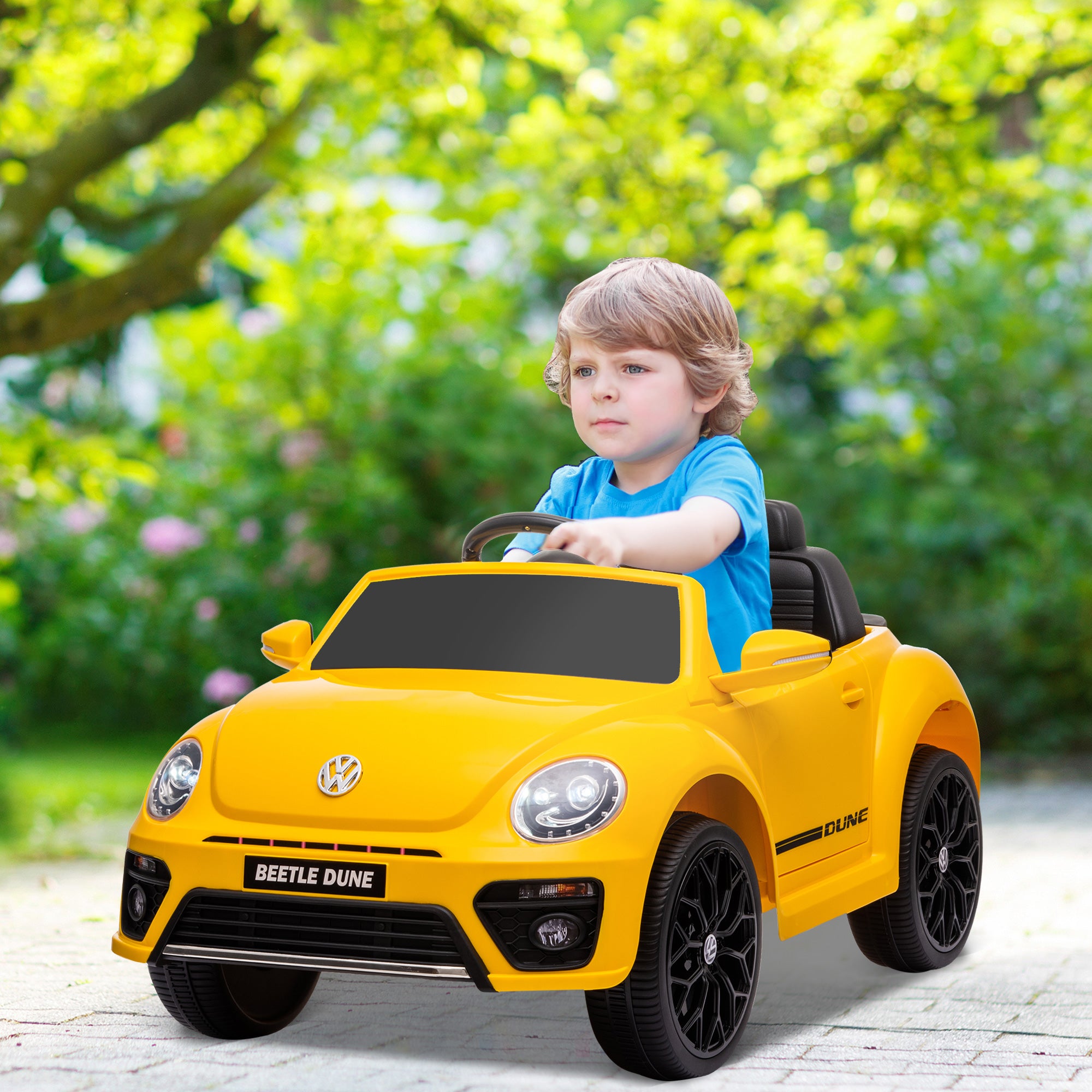 Carro Elétrico Infantil Amarelo 97x56,5x46 cm com Controlo Remoto e Música