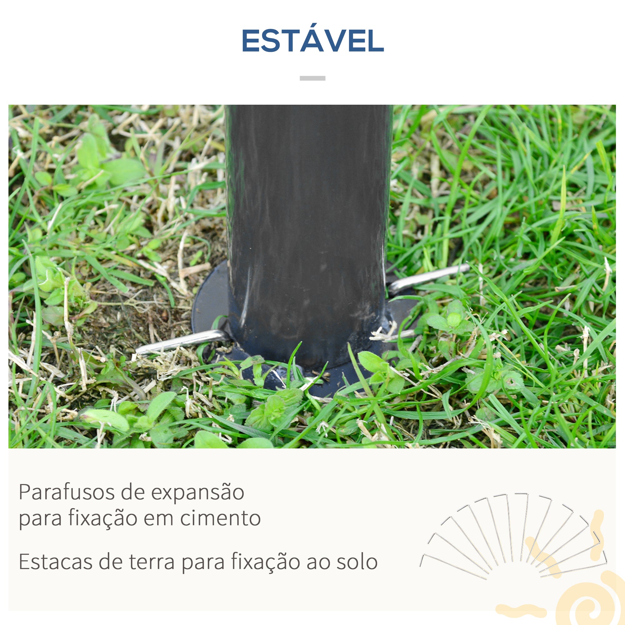 Pérgola de Jardim – 300x600x278 cm – Cinza Escuro – Metal galvanizado, poliéster e nylon