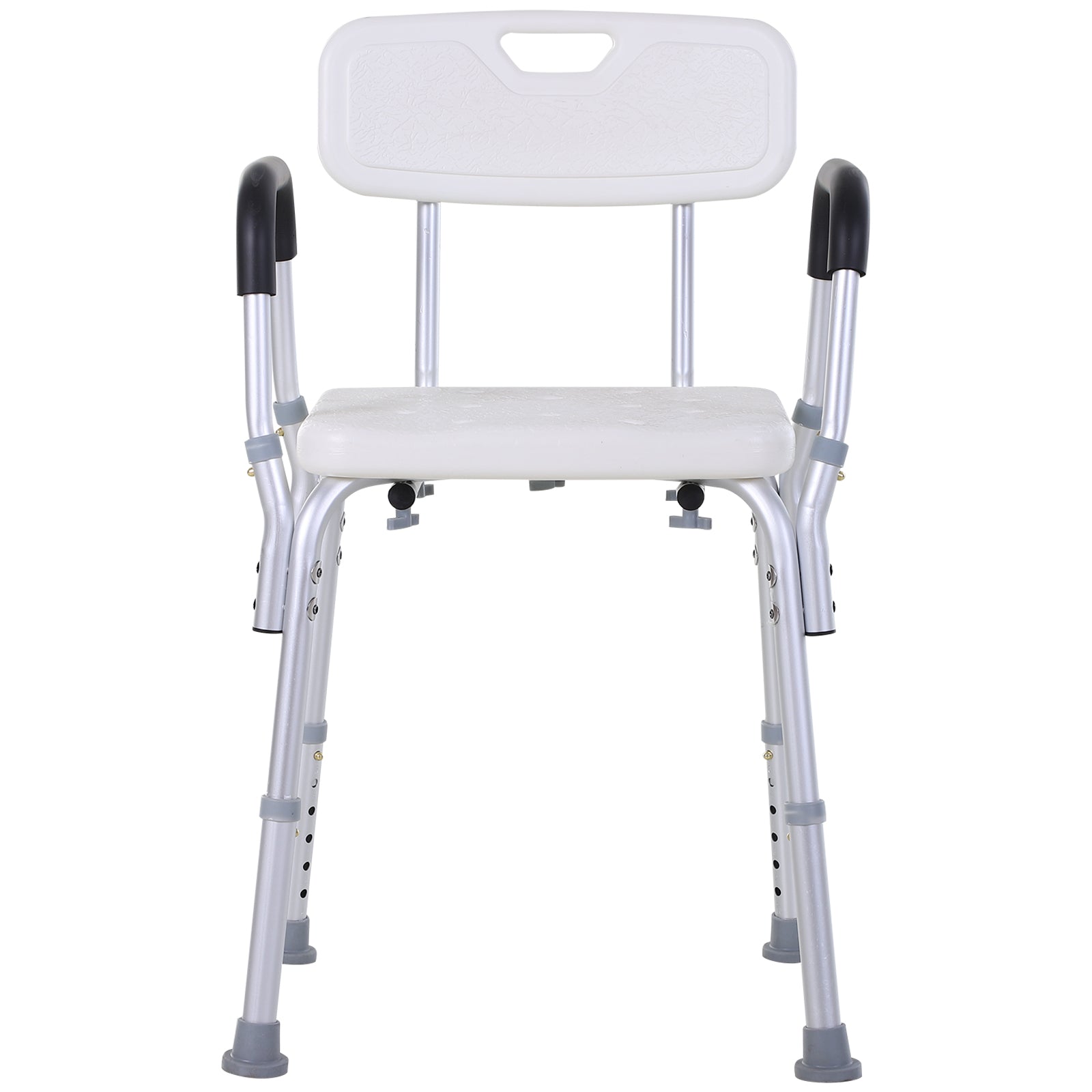 Banco para Duche Antiderrapante – 51,5x51,5x71-84 cm – Branco – Alumínio e PE