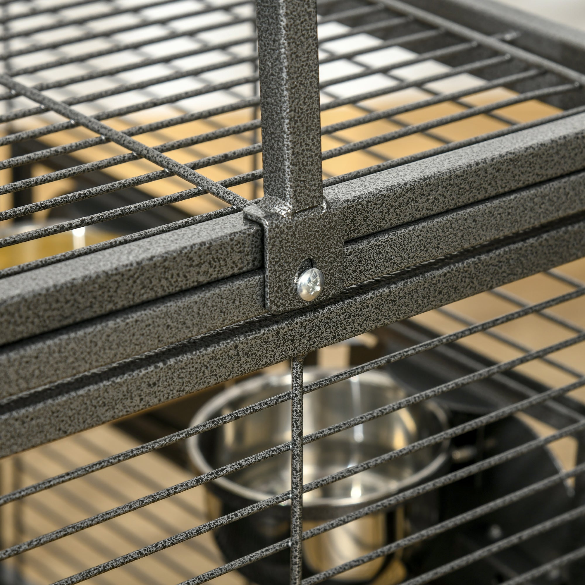 Gaiola para Pássaros Portátil – 48x38x47,8 cm – Preto – Aço e madeira