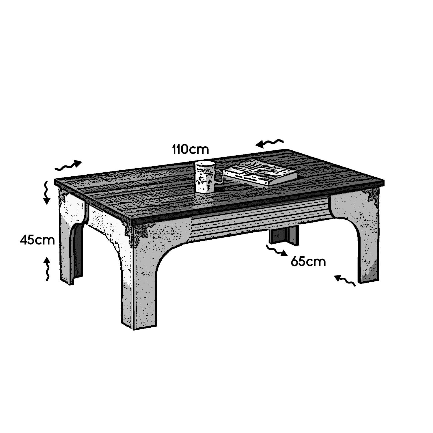 Mesa de Centro-Gazel-Branco
Marrom