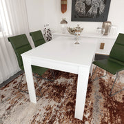 Mesa de Jantar Branca Elegante, 120 x 80 x 78 cm | Painel de Partículas 100% Revestido em Melamina, 18 mm de Espessura | Perfeita para Salas de Jantar Modernas, Elegante e Durável