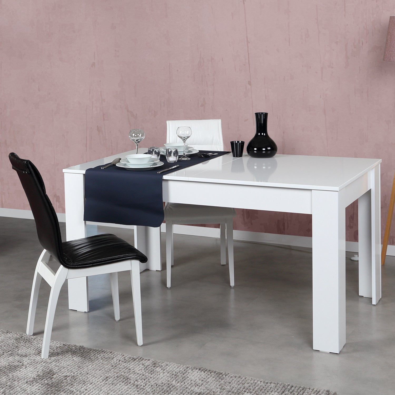 Mesa de Jantar Extensível-Oblo-Branco
