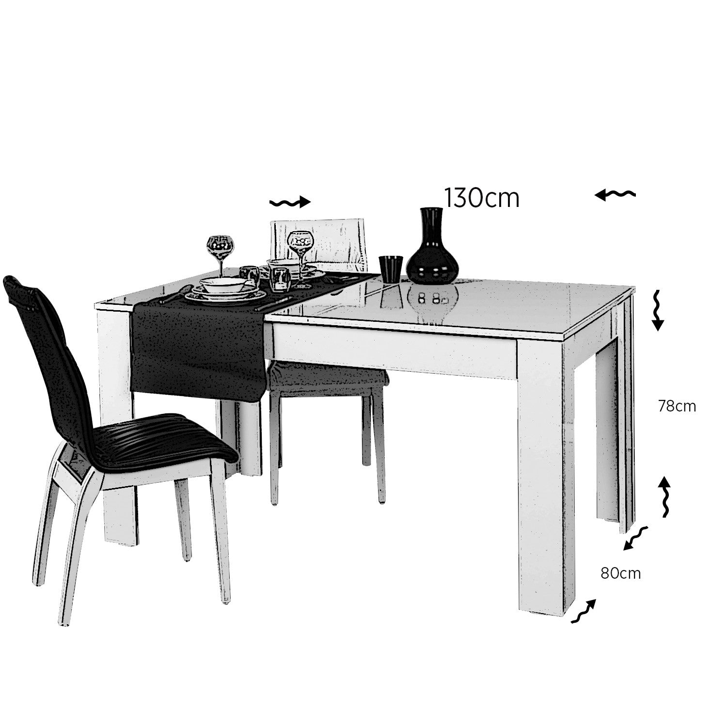 Mesa de Jantar Extensível-Oblo-Branco