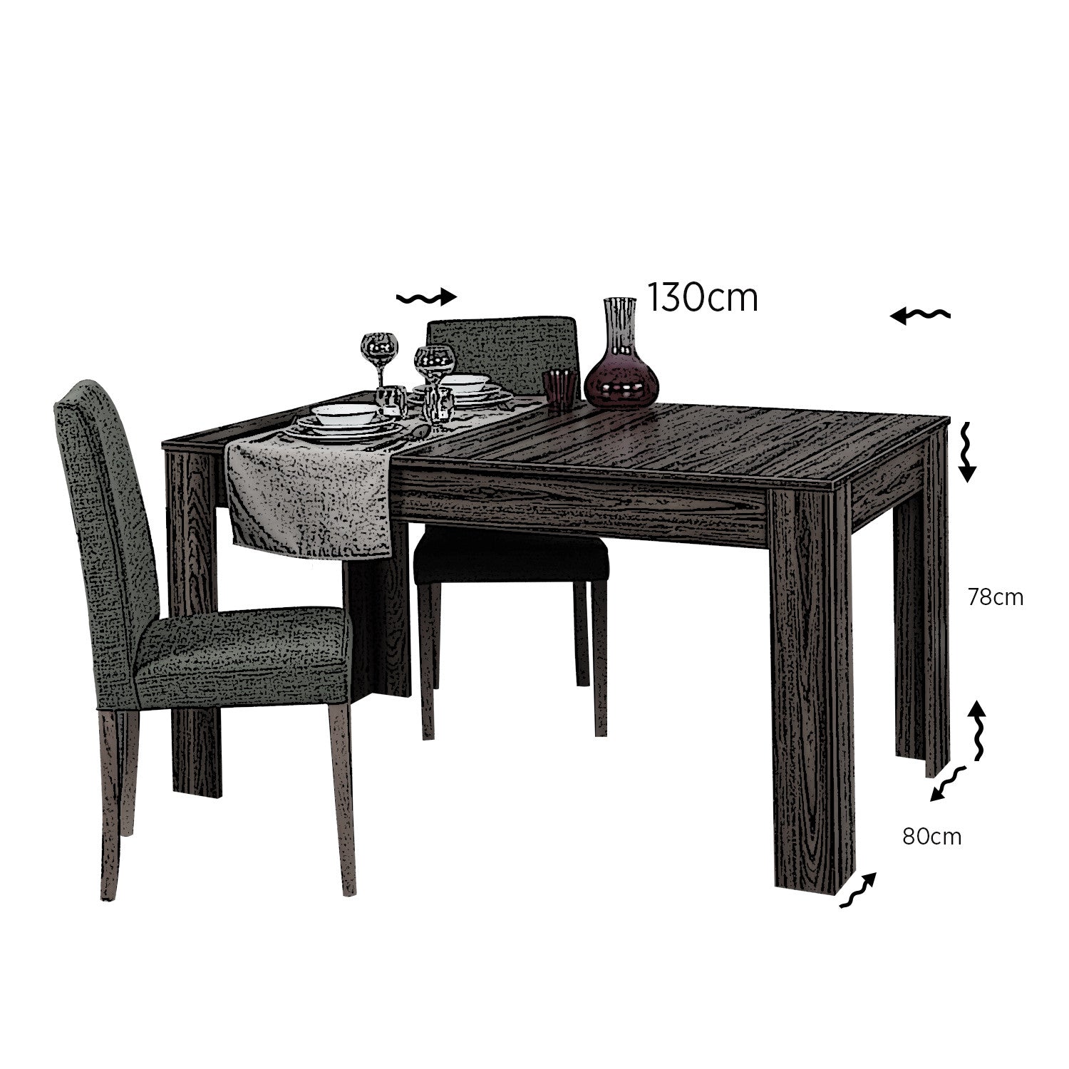 Mesa de Jantar Extensível-Oblo-Noz
