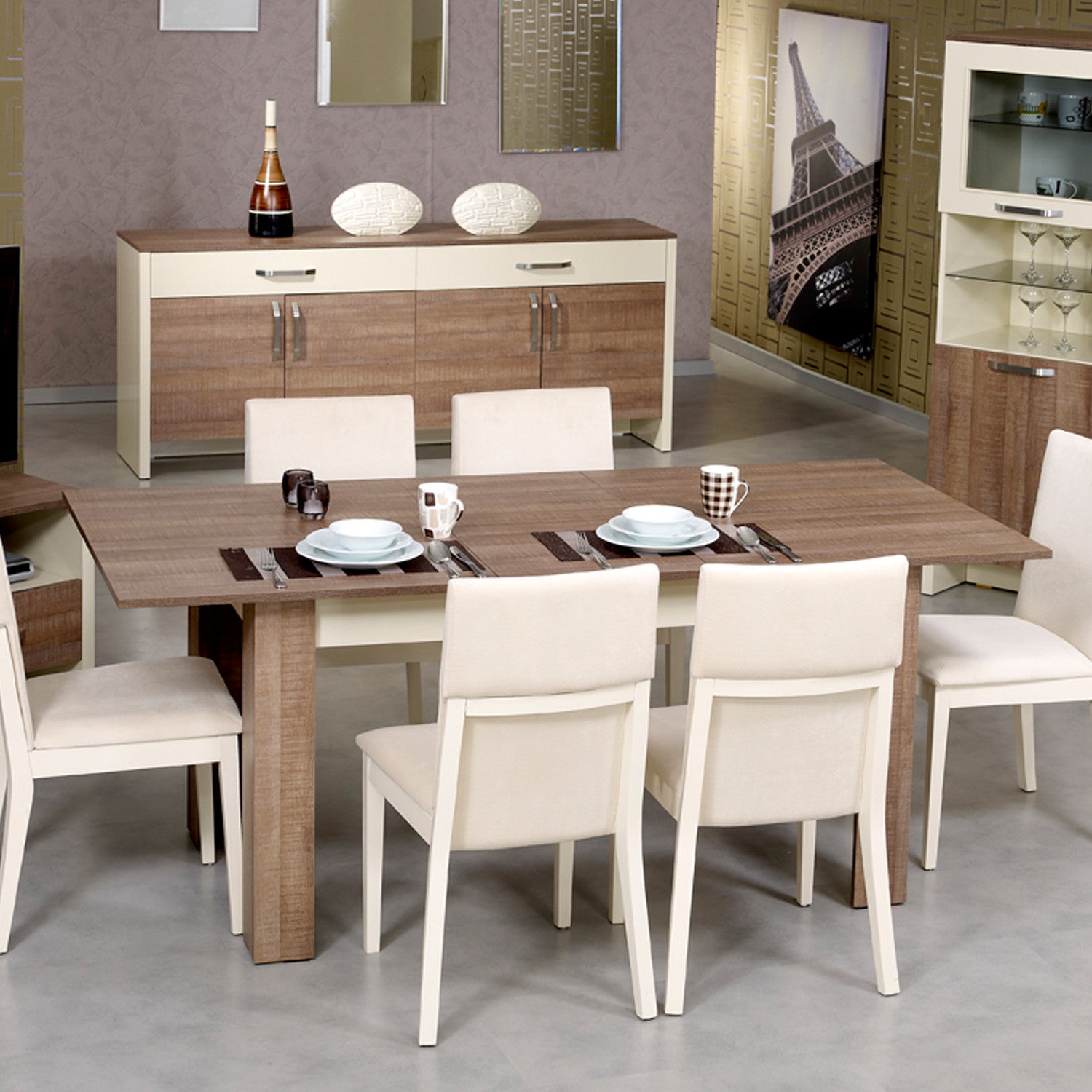 Mesa de Jantar Extensível-Bois-Carvalho escuro