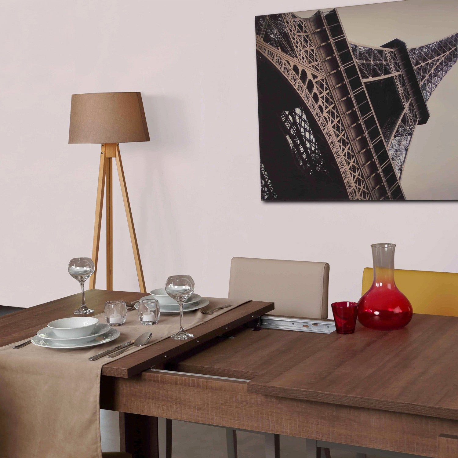 Mesa de Jantar Extensível-Huqqa-Carvalho escuro