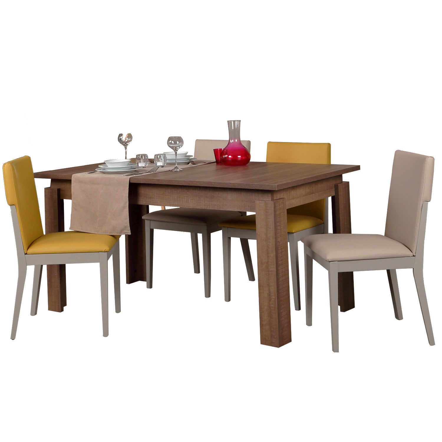 Mesa de Jantar Extensível-Huqqa-Carvalho escuro
