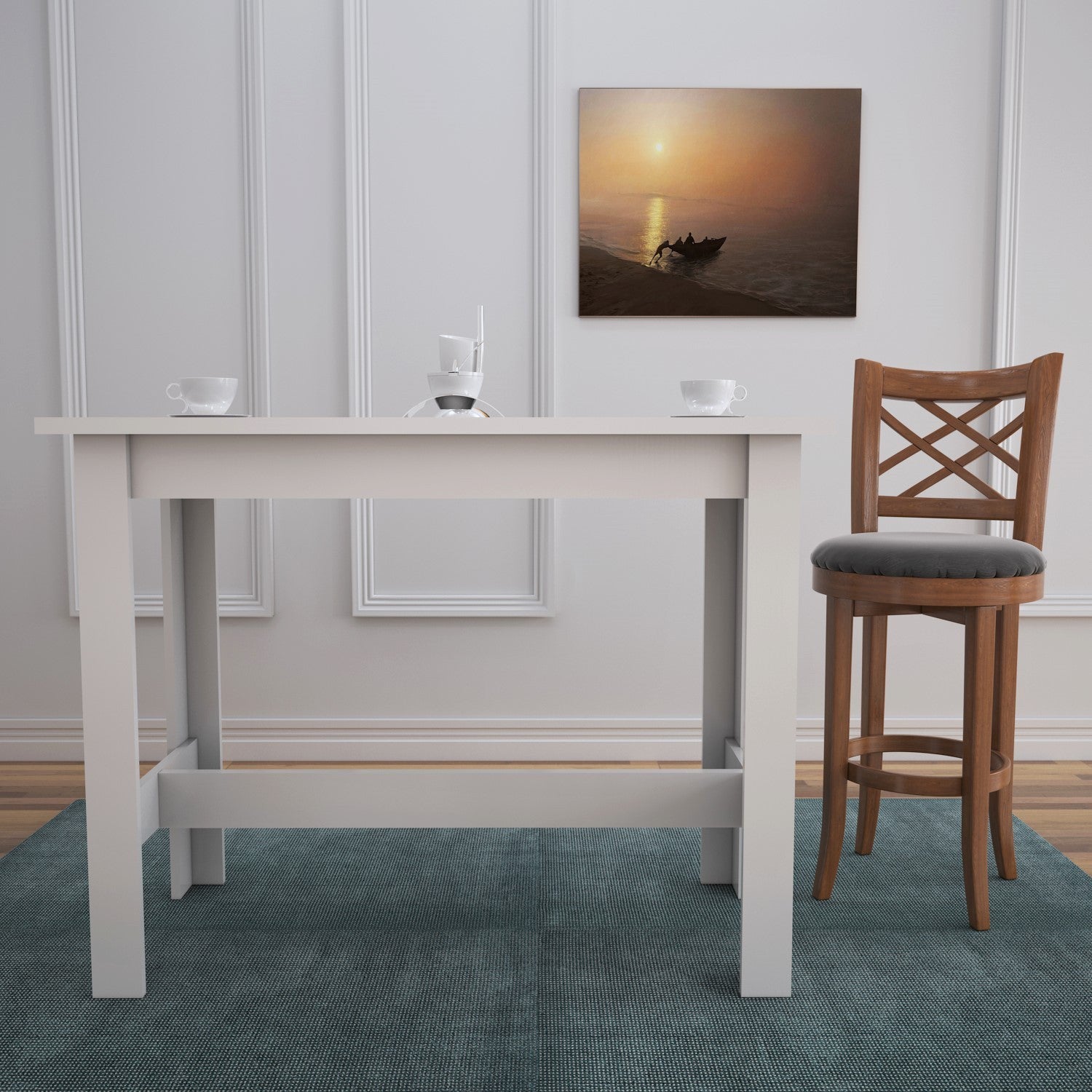 Mesa de jantar-Barra-Branco