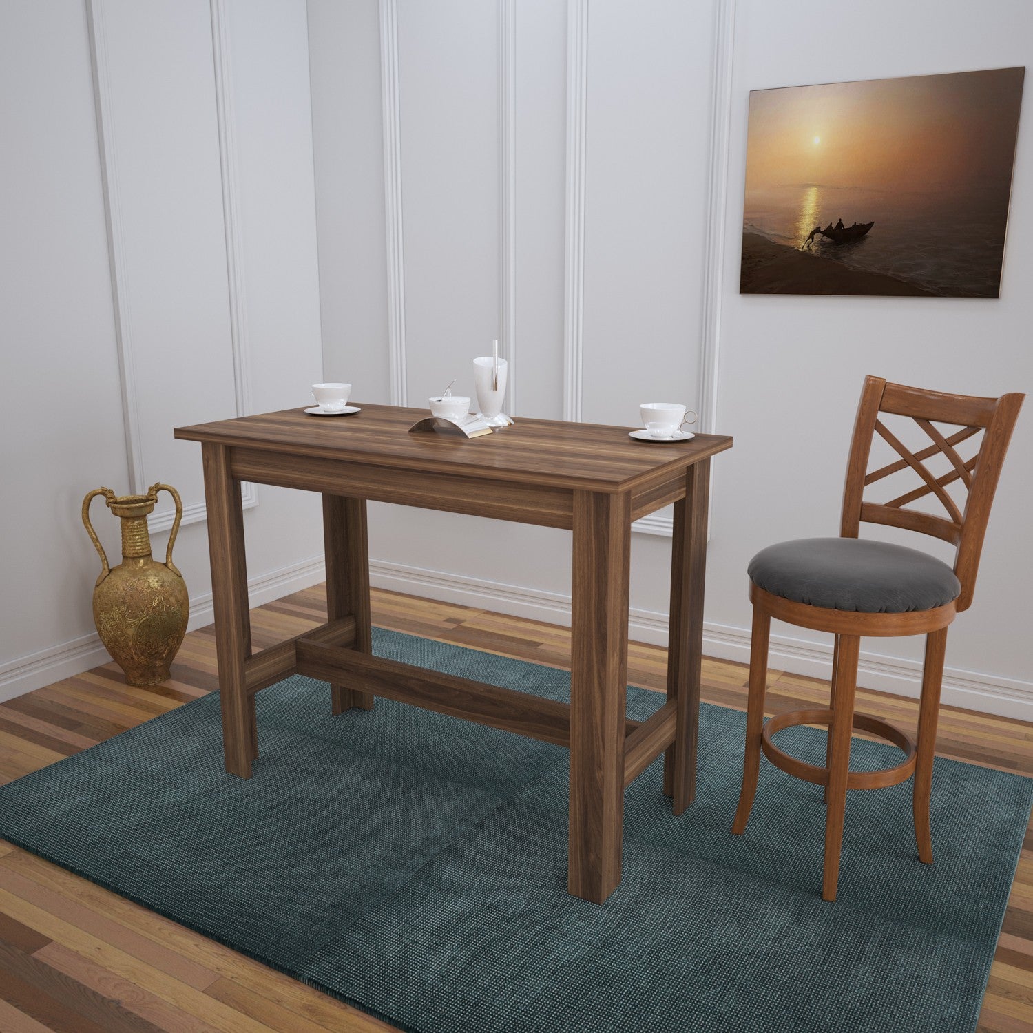 Mesa de jantar-Barra-Noz