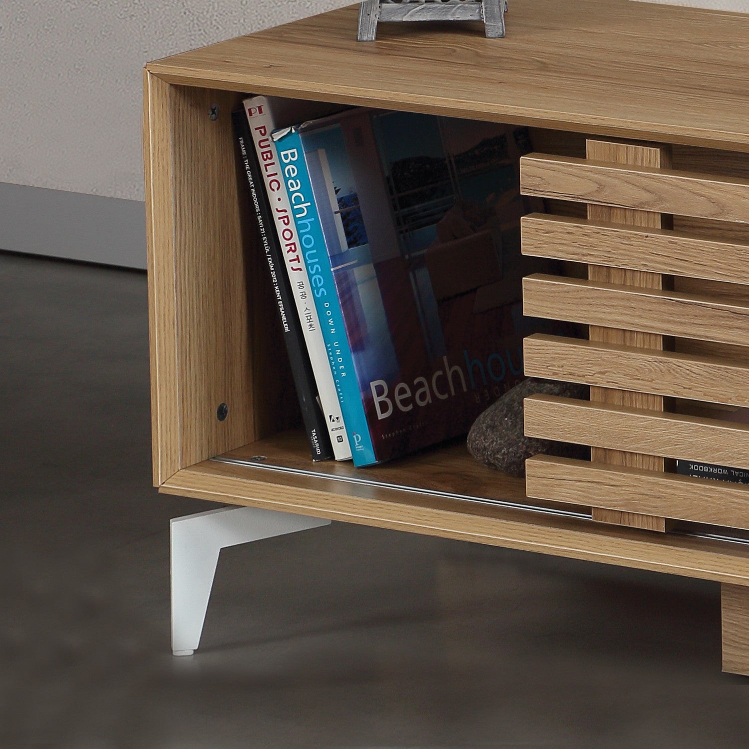 Móvel de TV – 150 cm x 50 cm x 41 cm – carvalho – painel de partículas revestido a melamina