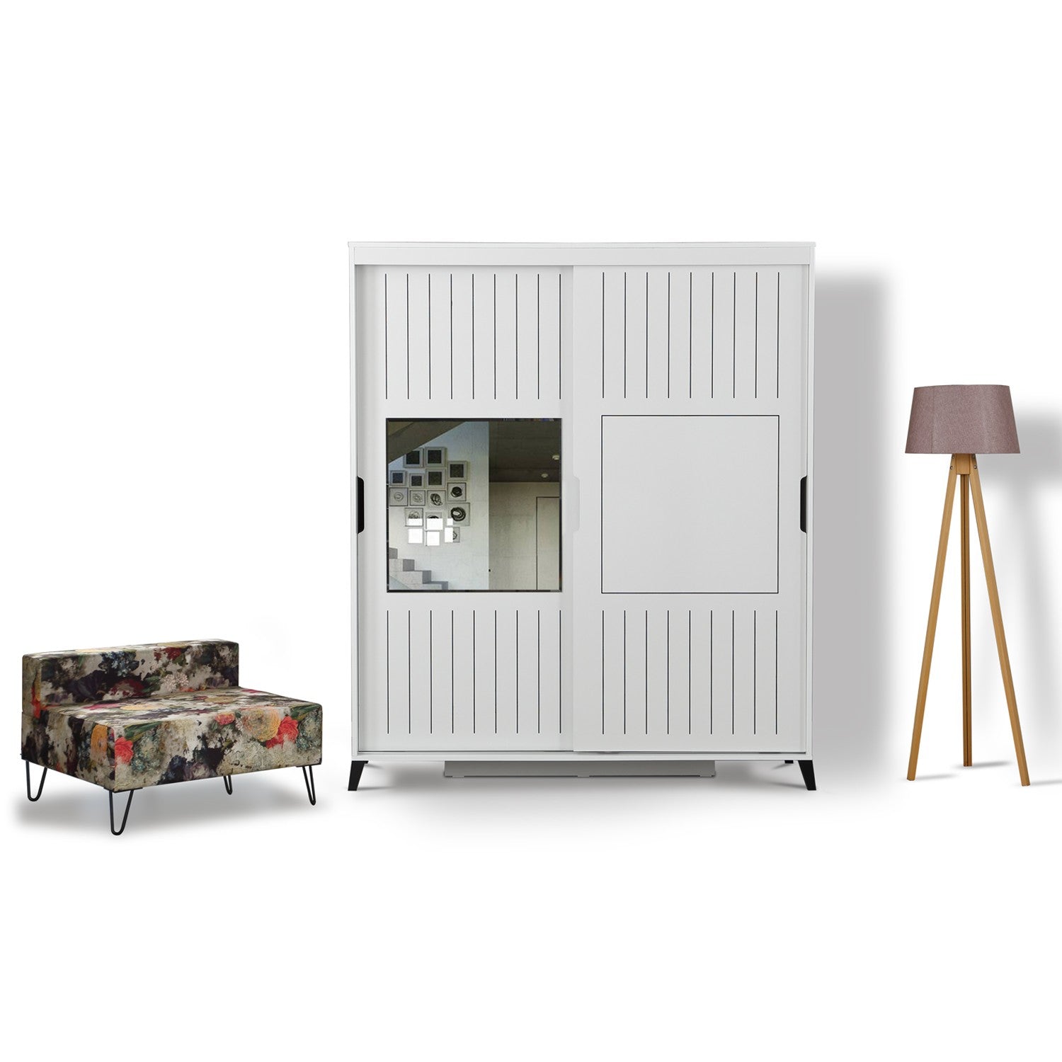 Guarda-roupa – 150cm x 216cm x 60cm – Branco – Painéis de partículas revestidos a melamina