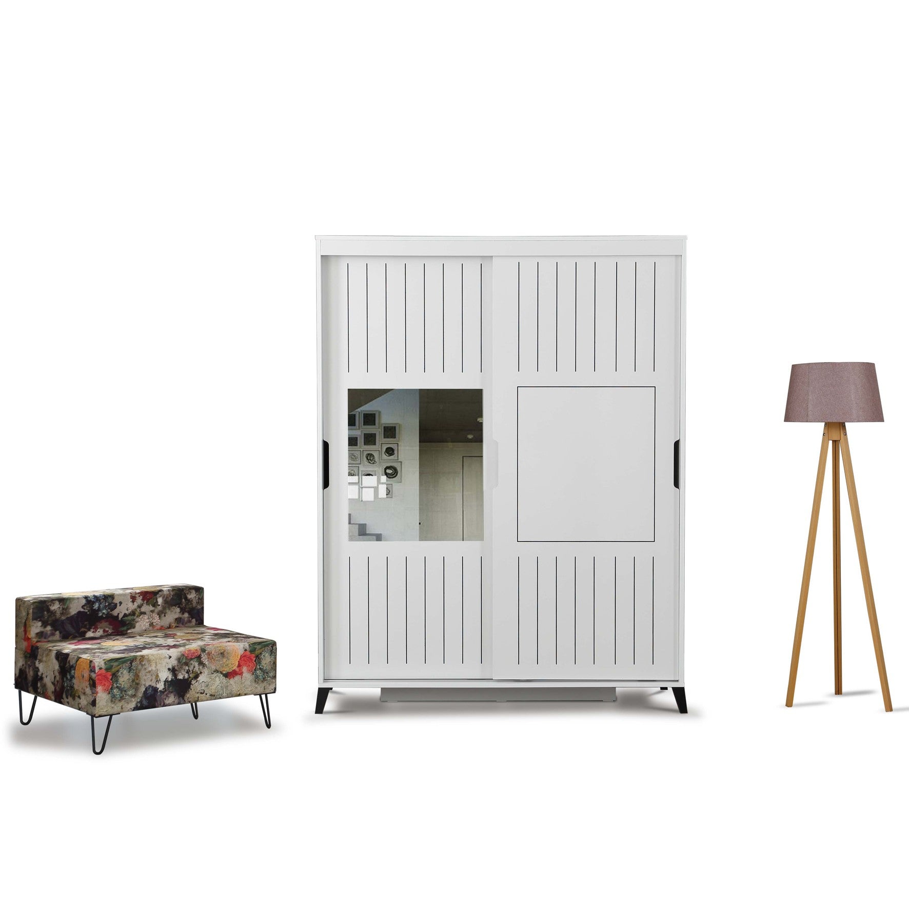 Guarda-roupa – 140cm x 216cm x 60cm – Branco – Painéis de partículas revestido a melamina