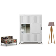 Guarda-roupa – 140cm x 216cm x 60cm – Branco – Painéis de partículas revestido a melamina