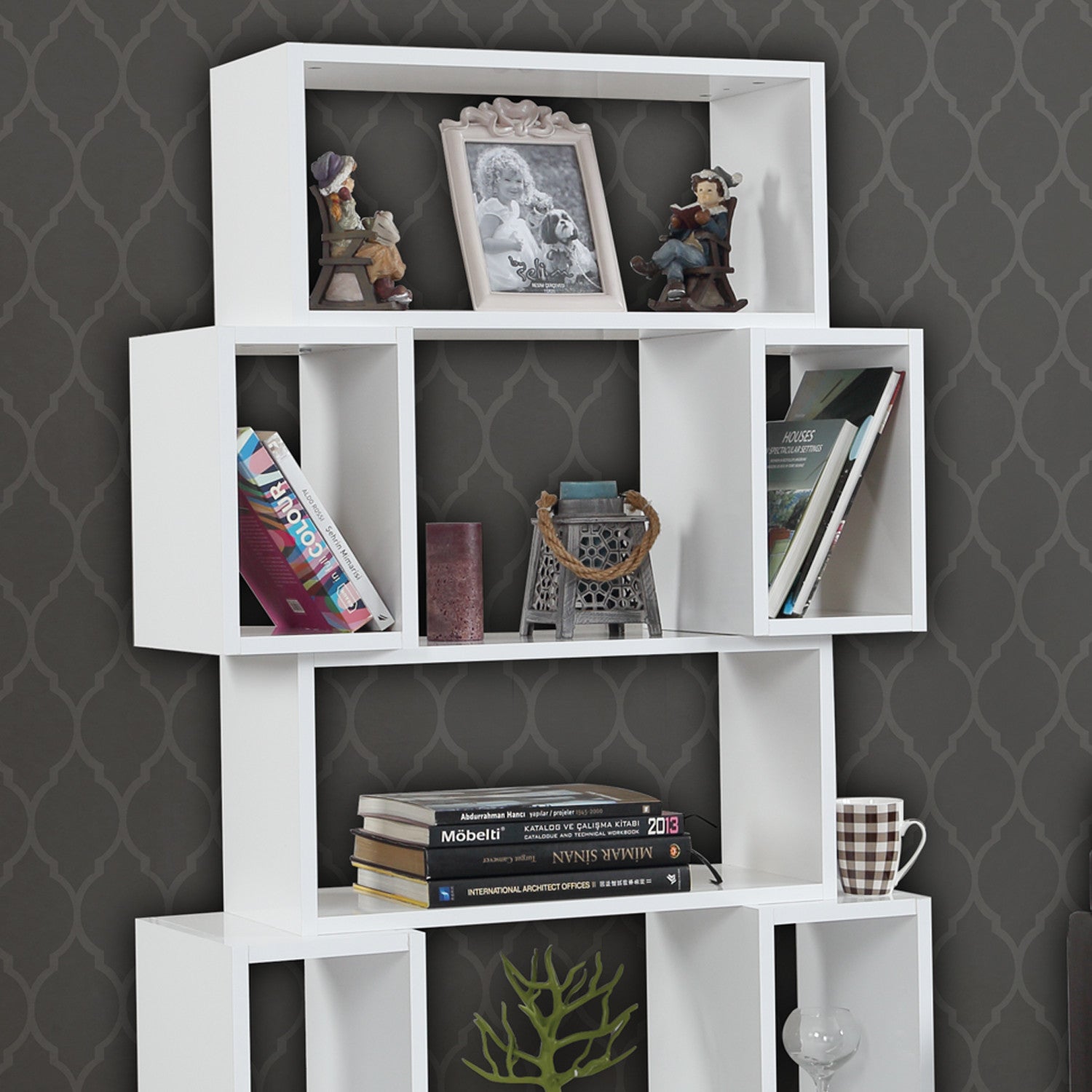 Estante de livros – 84 cm x 160 cm x 30 cm – Branco – Painéis de partículas revestidos a melamina