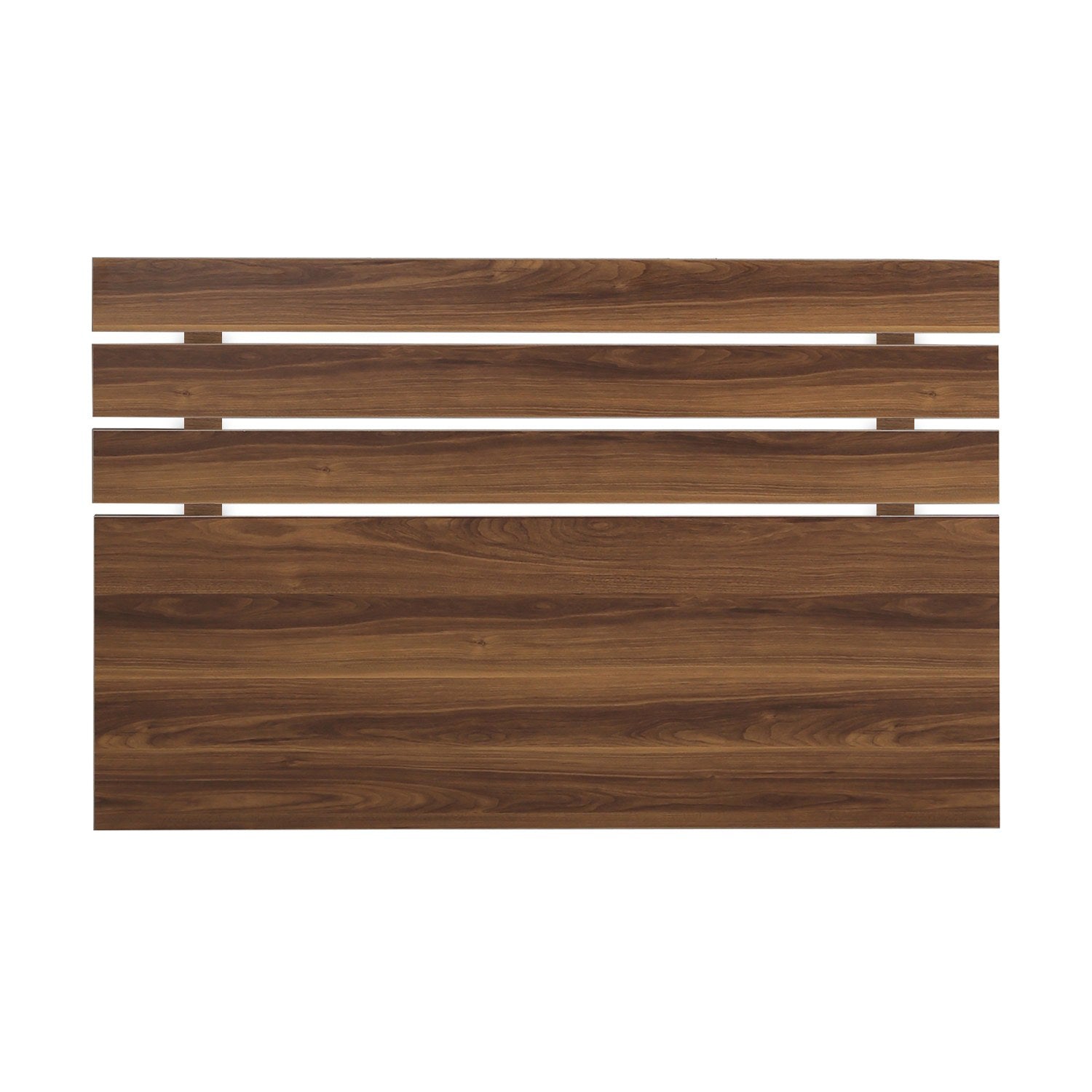 Cabeceira de cama – 160 cm largura, 100 cm altura, 3 cm profundidade – cor nogueira – material: painel de partículas revestido a melamina