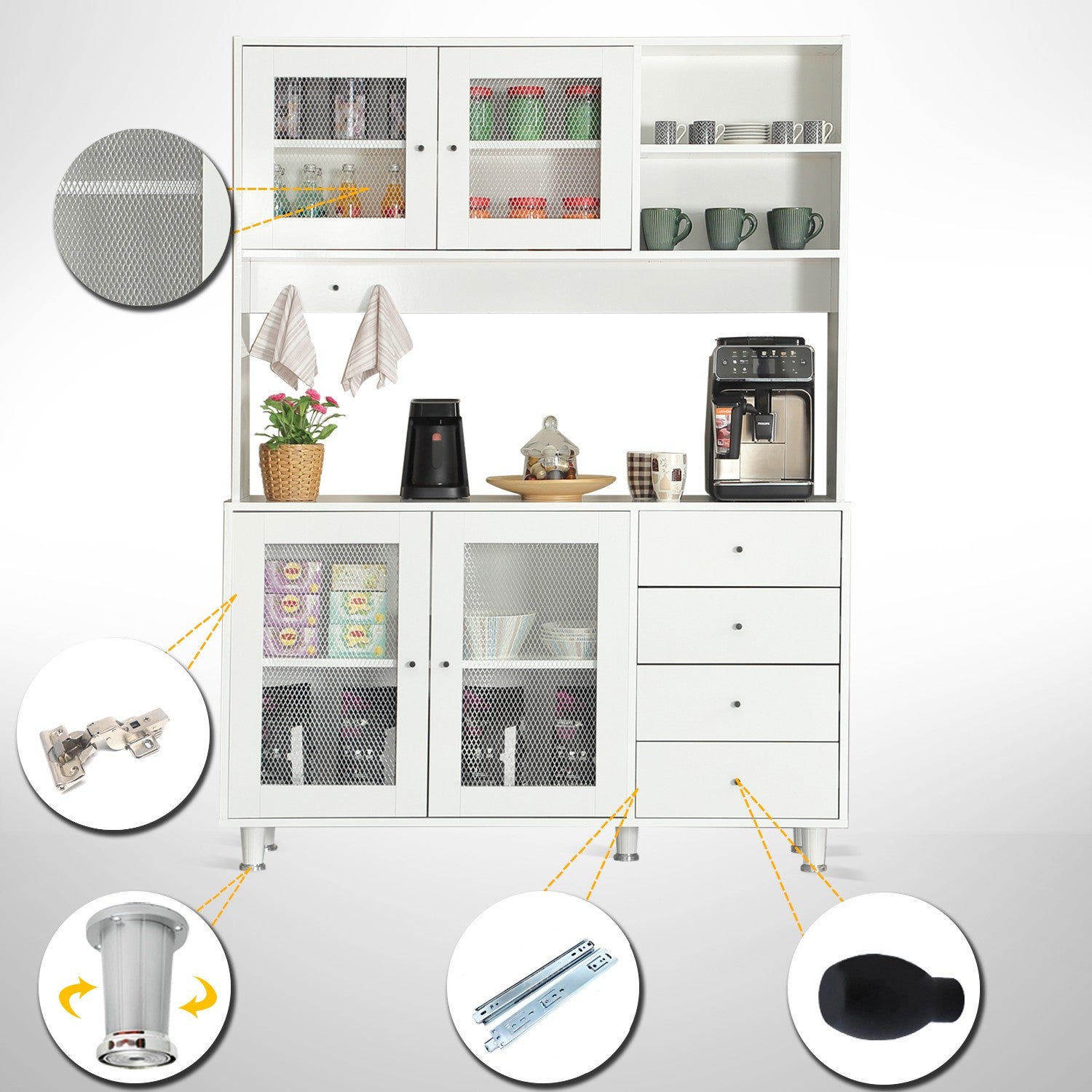 Armário multiuso – 140 cm x 187 cm x 40 cm – Branco – Aglomerado