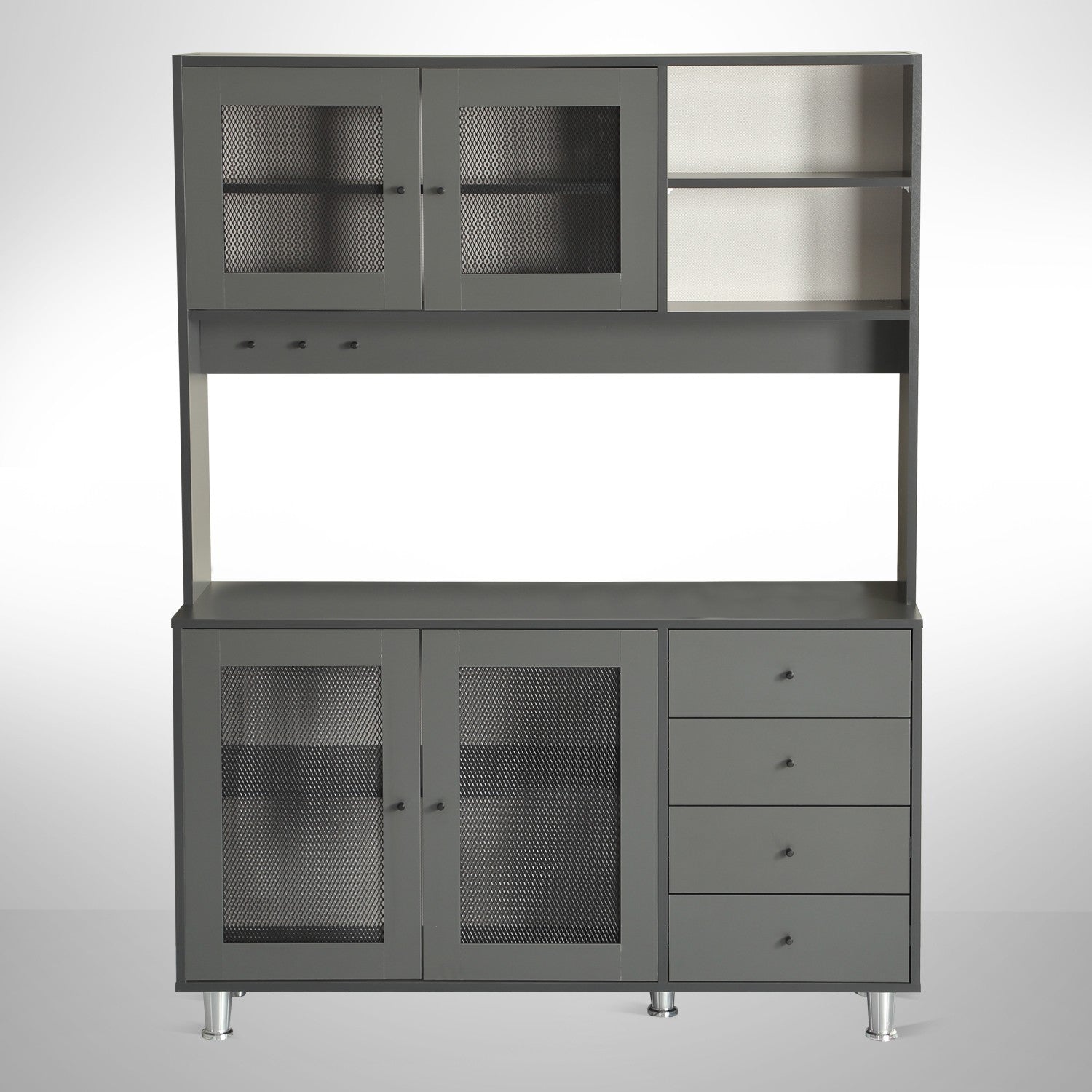 Armário multiuso – 140 cm x 187 cm x 40 cm – Antracite – Aglomerado