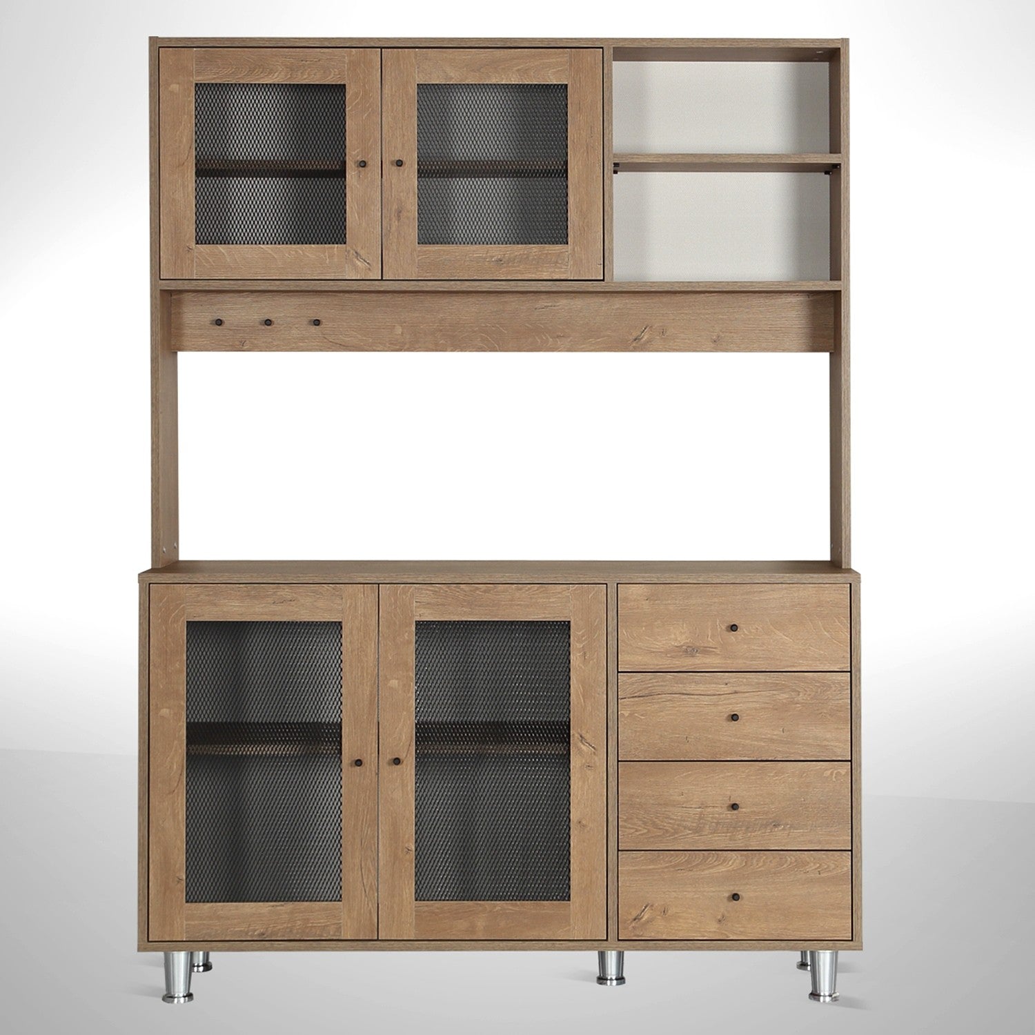 Armário multiuso – 140 cm x 187 cm x 40 cm – Carvalho Caucasiano – Aglomerado