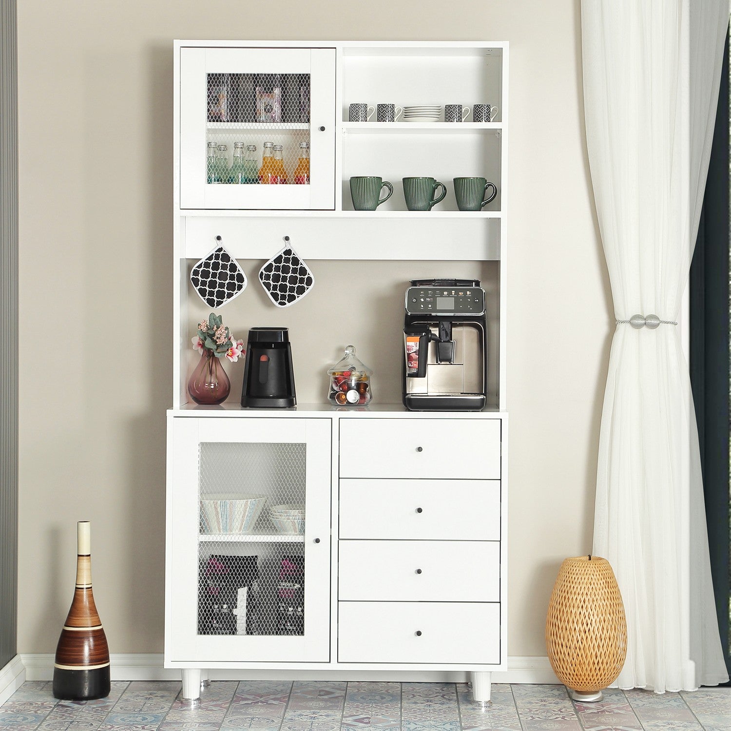 Armário multiuso – 96 cm x 187 cm x 40 cm – Branco – Aglomerado