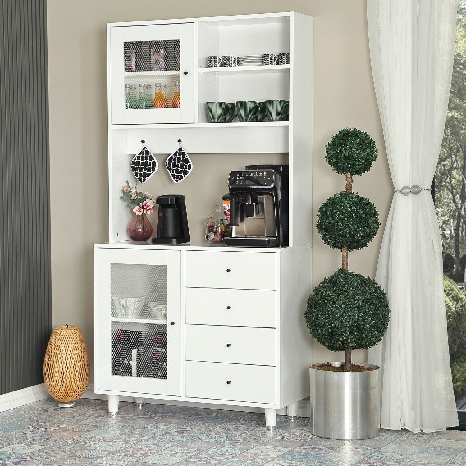 Armário multiuso – 96 cm x 187 cm x 40 cm – Branco – Aglomerado