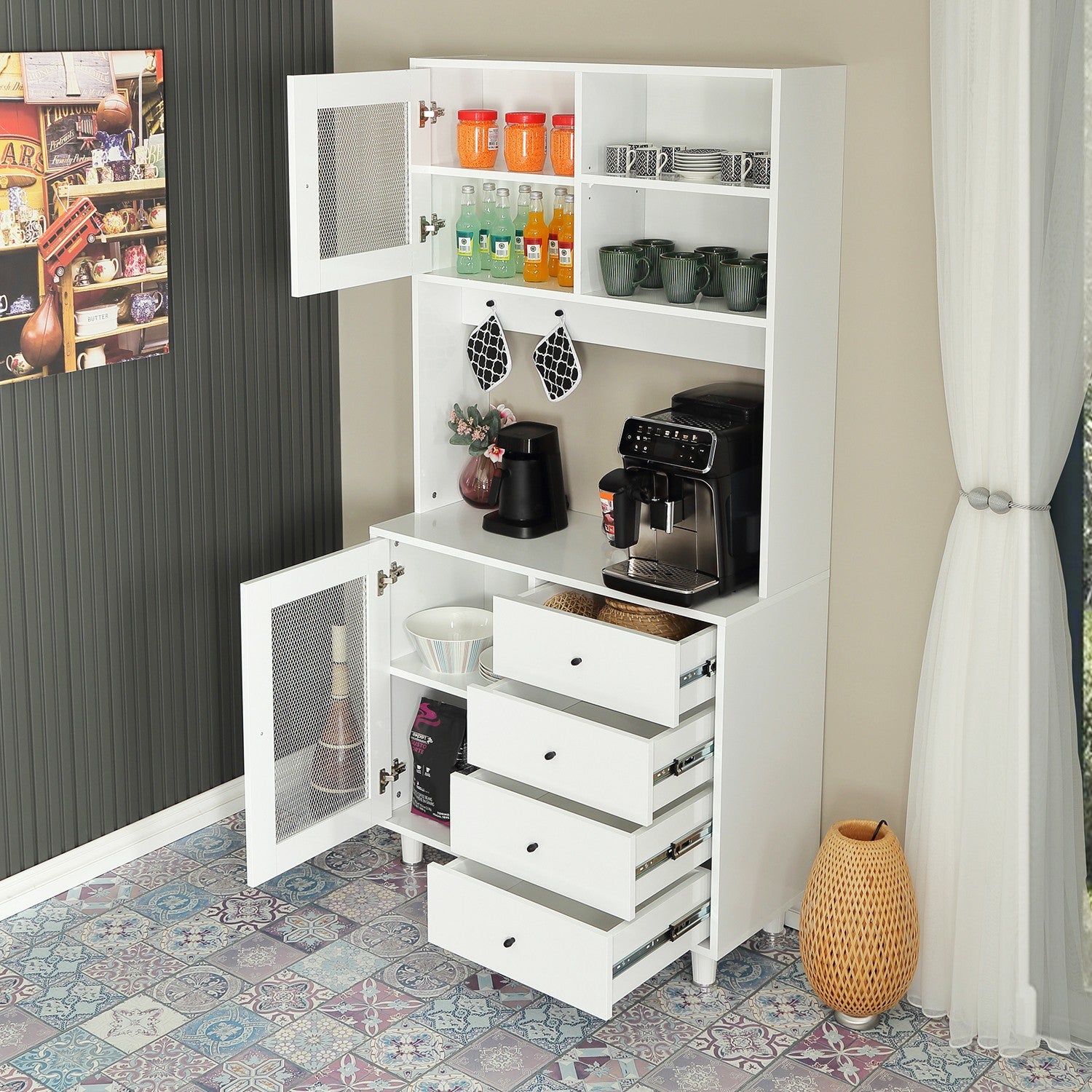 Armário multiuso – 96 cm x 187 cm x 40 cm – Branco – Aglomerado