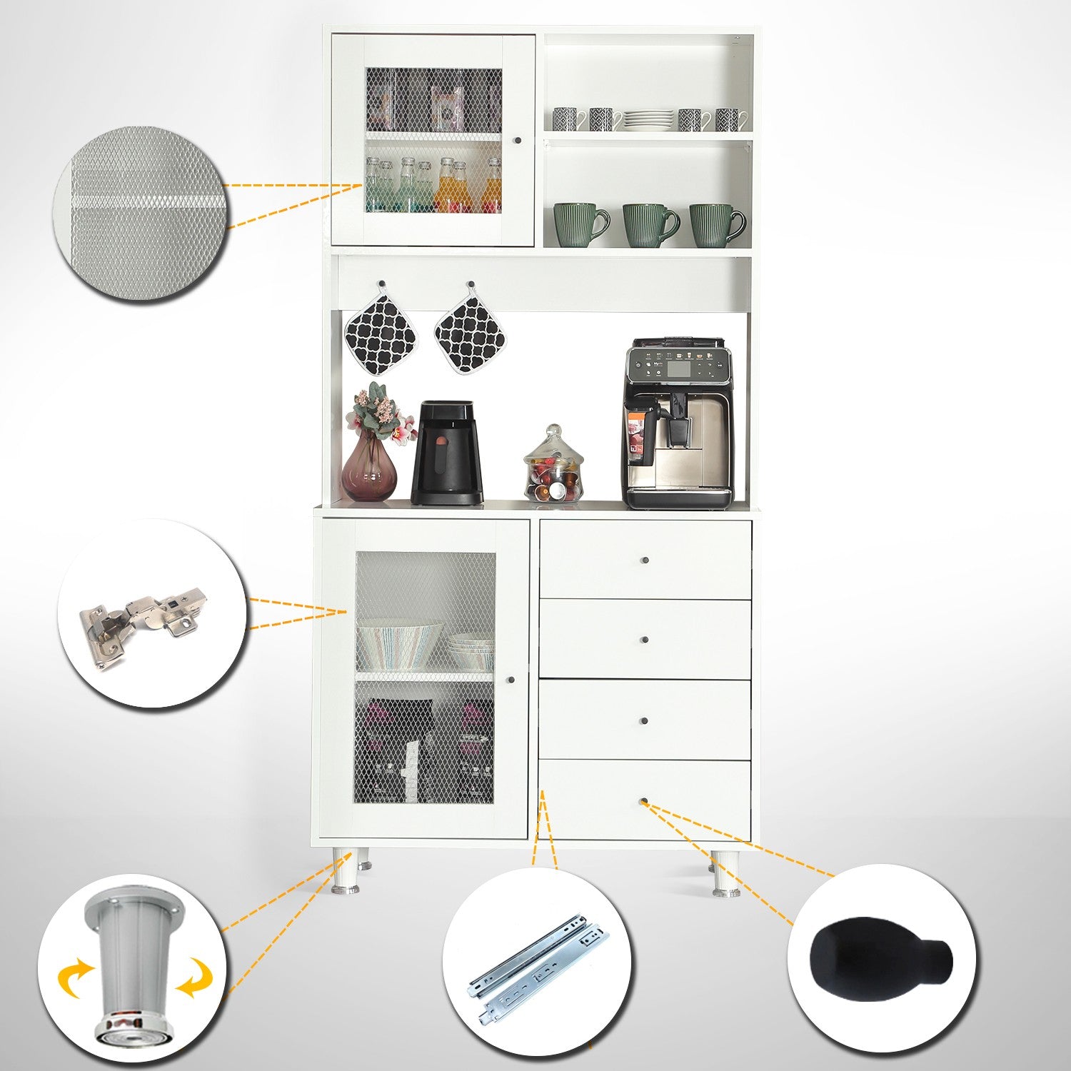 Armário multiuso – 96 cm x 187 cm x 40 cm – Branco – Aglomerado