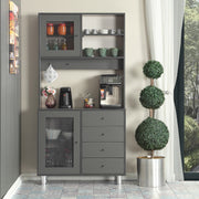 Armário multiusos – 96 cm x 187 cm x 40 cm – Antracite – Aglomerado