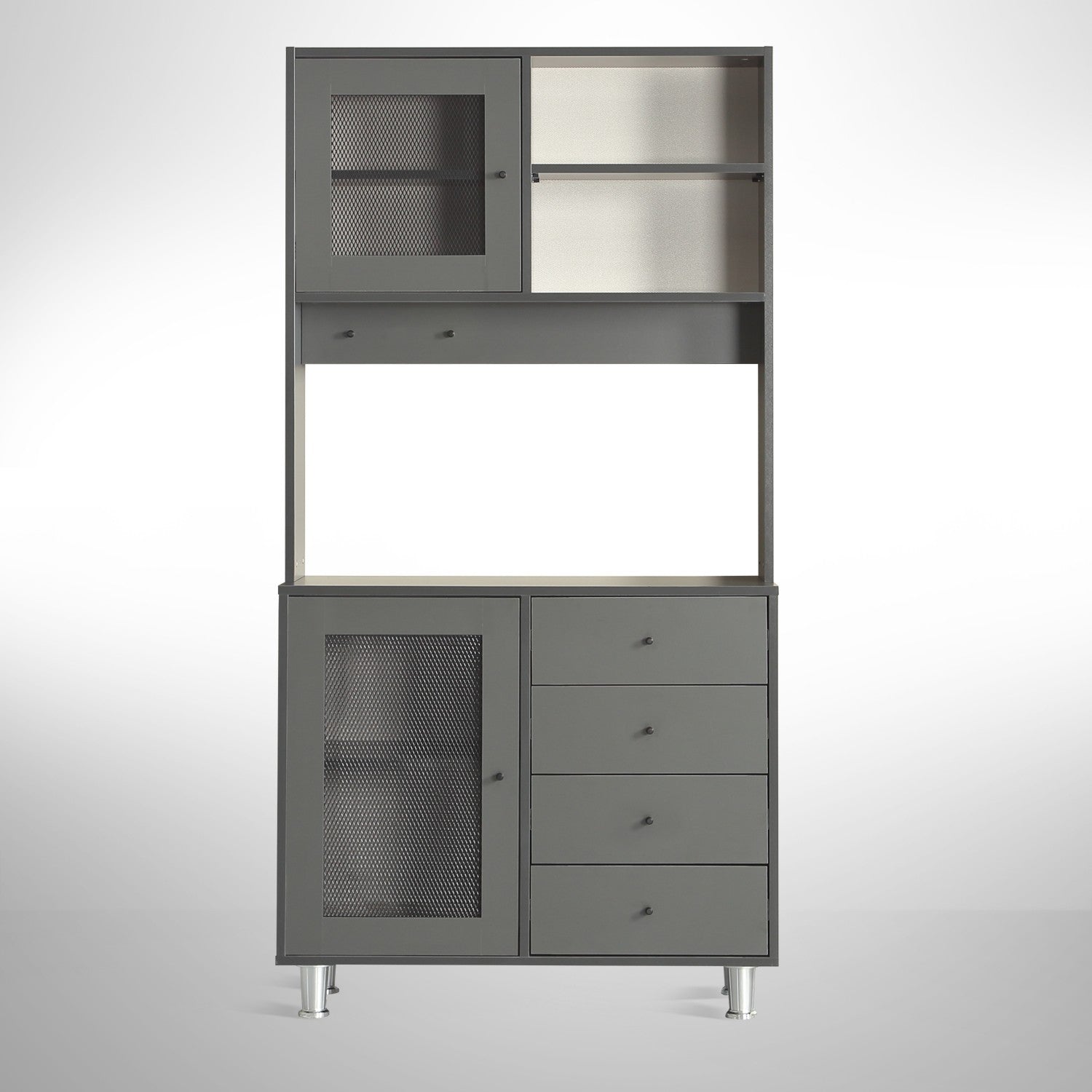 Armário multiusos – 96 cm x 187 cm x 40 cm – Antracite – Aglomerado