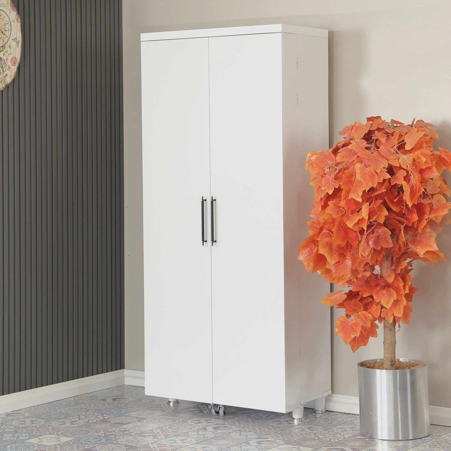 Armário multiuso – 80 cm x 180 cm x 42 cm – Branco – Aglomerado