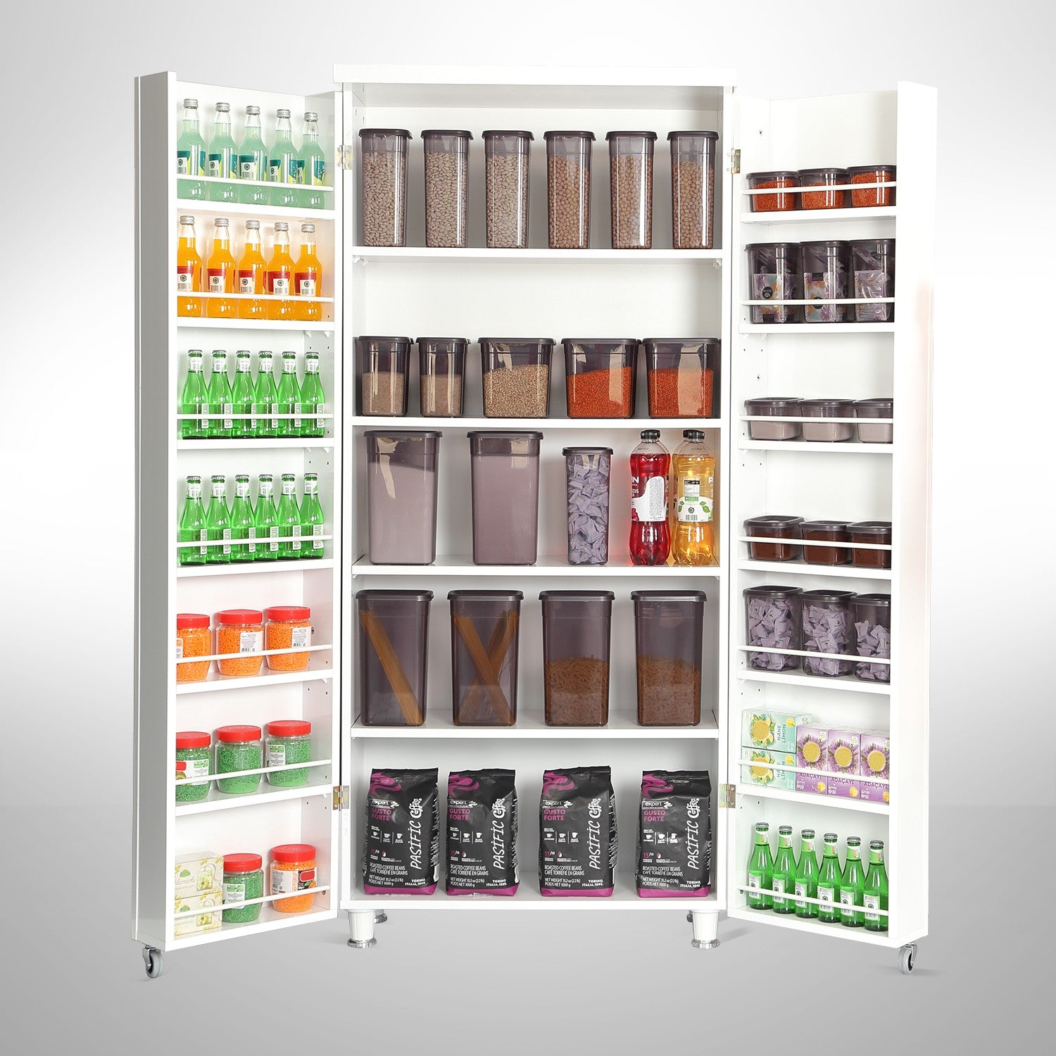 Armário multiuso – 80 cm x 180 cm x 42 cm – Branco – Aglomerado