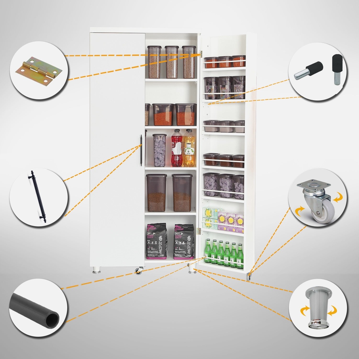 Armário multiuso – 80 cm x 180 cm x 42 cm – Branco – Aglomerado