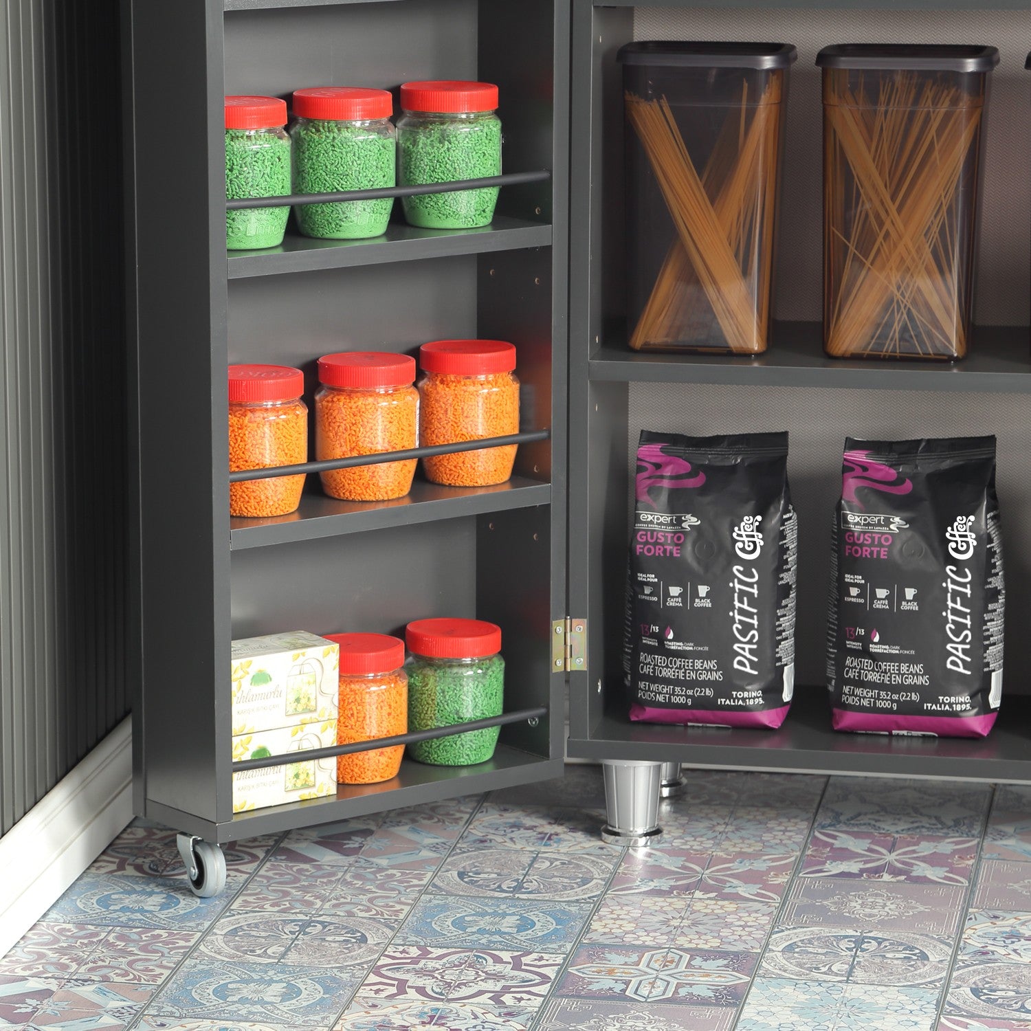 Armário multiusos – 80 cm x 180 cm x 42 cm – Antracite – Aglomerado