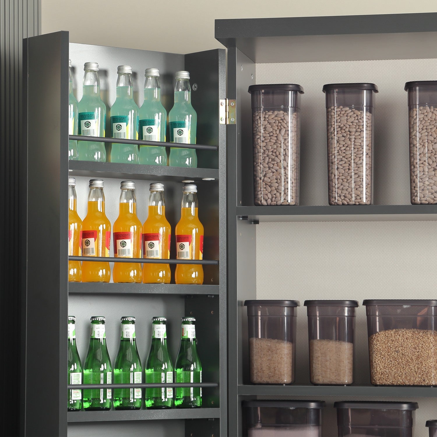 Armário multiusos – 80 cm x 180 cm x 42 cm – Antracite – Aglomerado