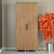 Armário multiuso – 80 cm x 180 cm x 42 cm – Carvalho escuro – Aglomerado