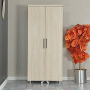 Armário multifunções – 80 cm x 180 cm x 42 cm – Carvalho claro – Aglomerado de madeira