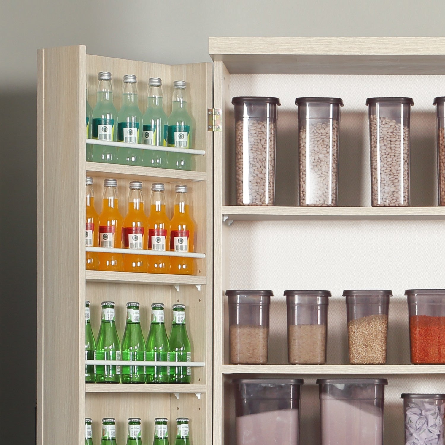 Armário multifunções – 80 cm x 180 cm x 42 cm – Carvalho claro – Aglomerado de madeira