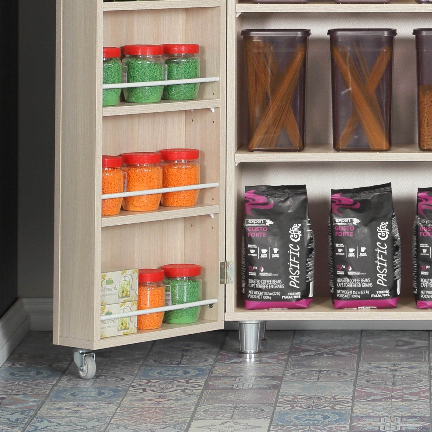 Armário multifunções – 80 cm x 180 cm x 42 cm – Carvalho claro – Aglomerado de madeira