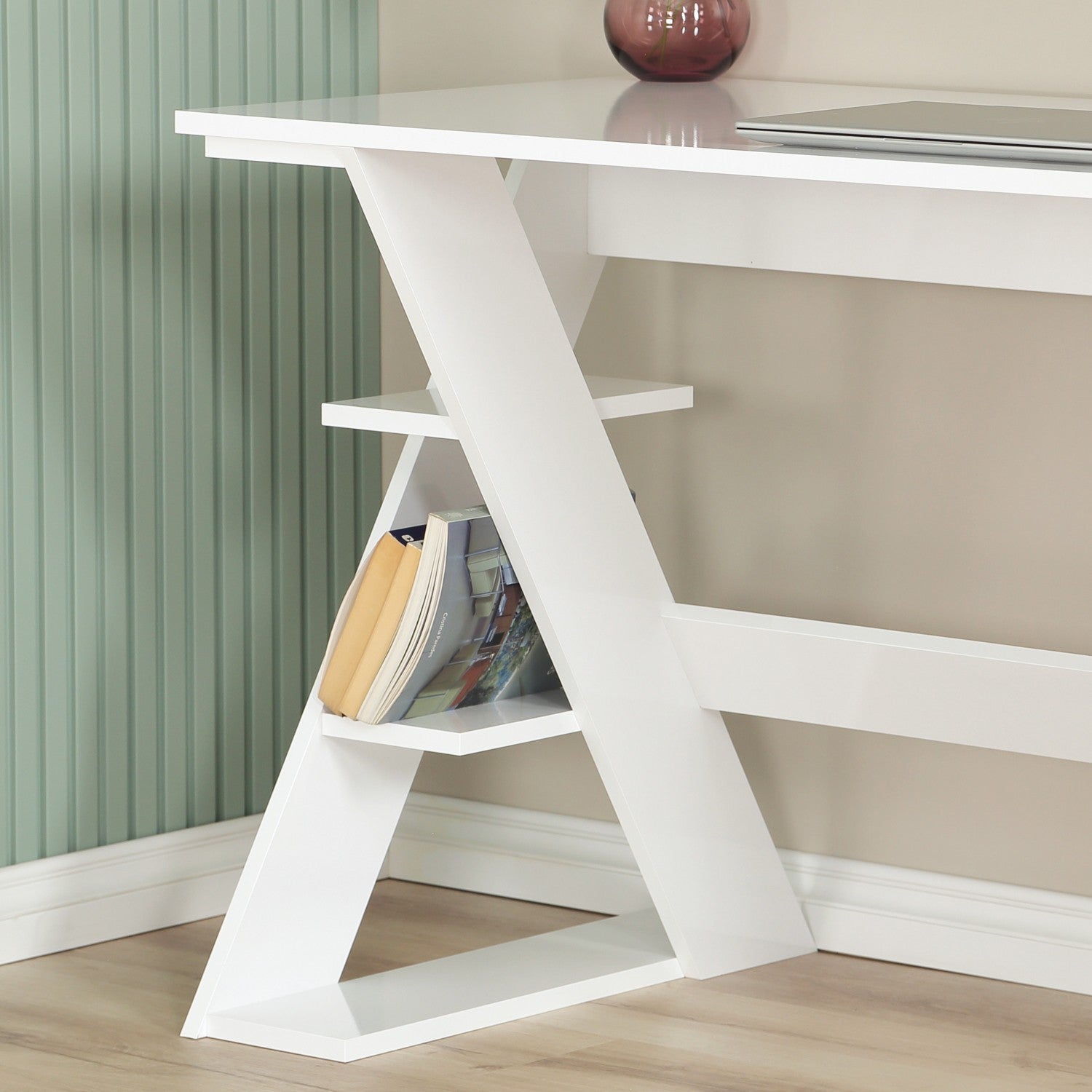 Secretária de Estudo – 140 cm x 73 cm x 60 cm – Branco – Aglomerado