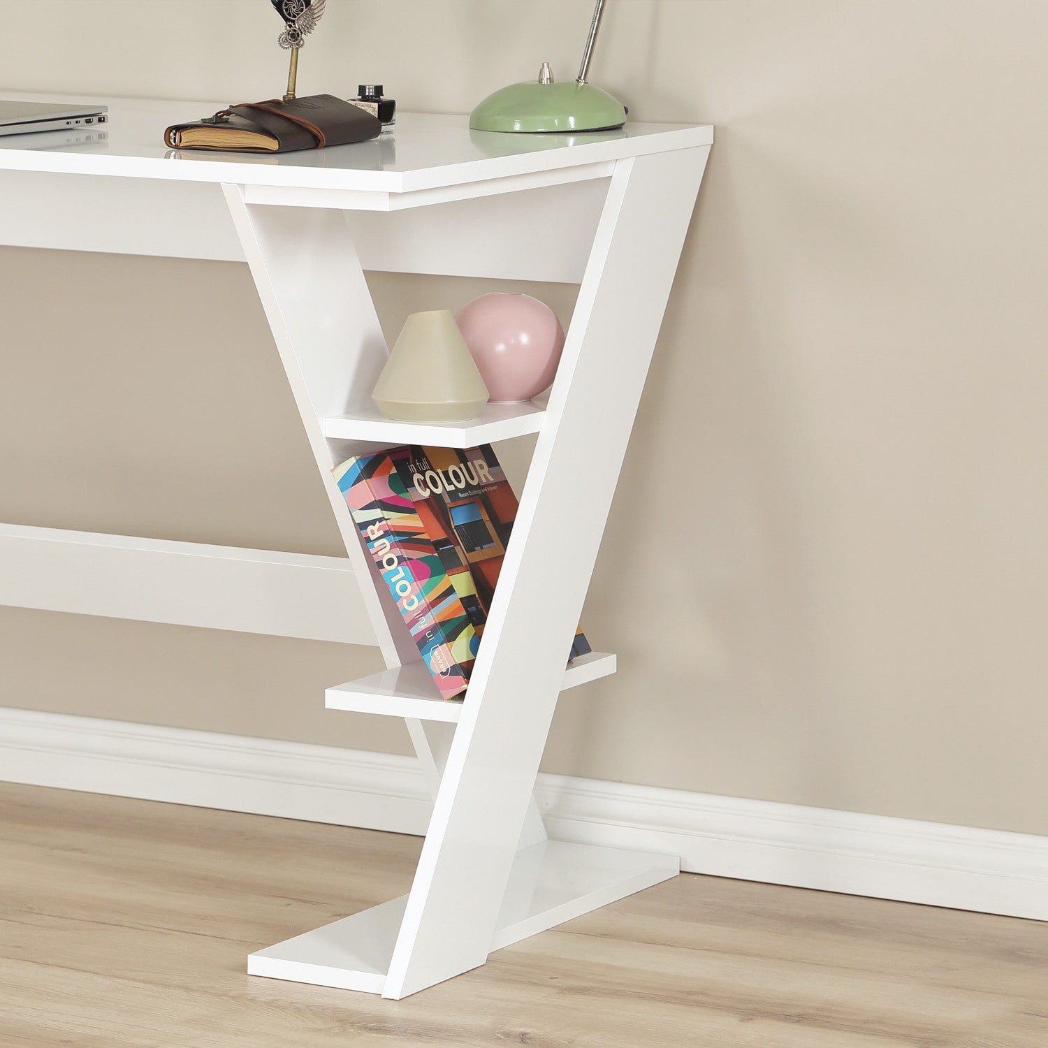Secretária de Estudo – 140 cm x 73 cm x 60 cm – Branco – Aglomerado