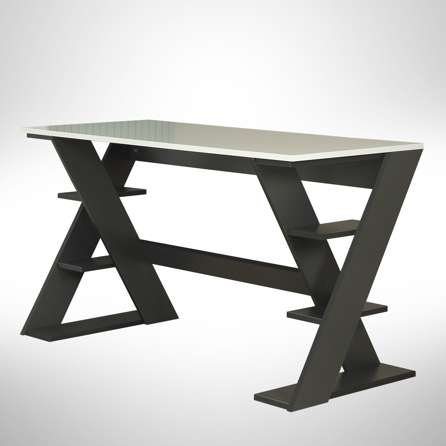 Secretária de Estudo – 140 cm x 73 cm x 60 cm – Antracite e Branco – Aglomerado
