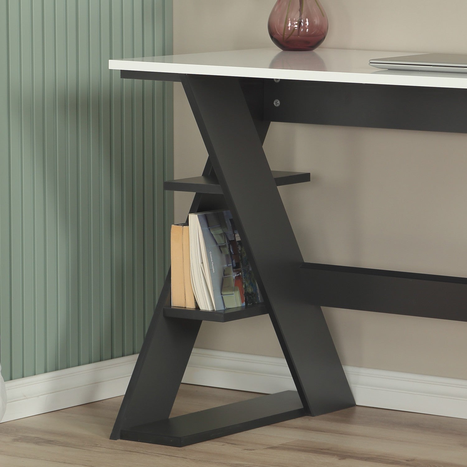 Secretária de Estudo – 140 cm x 73 cm x 60 cm – Antracite e Branco – Aglomerado